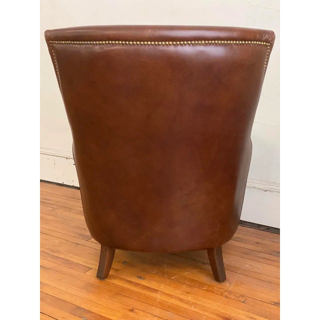Timothy Oulton Timothy Oulton Lumbar “Cigar Leather” Chair For Sale - Image 4 of 13