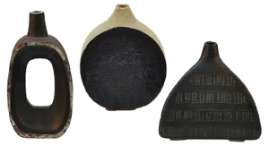 Hand Formed Studio Pottery Vases by Krystyna Czelny, 1960s, Set of 3