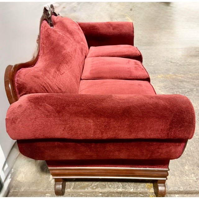 Red Vintage Federal Style Eagle Sofa For Sale - Image 9 of 10