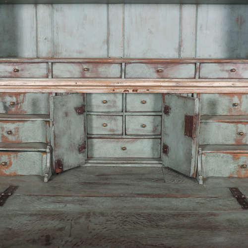 Painted Rococo Secretaire Bookcase, 18th Century For Sale - Image 12 of 18