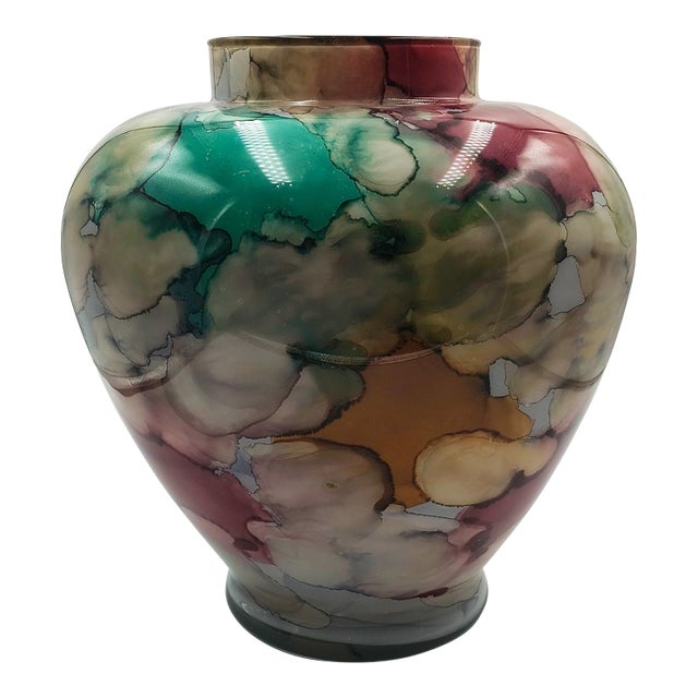 Mid-Century Murano Glass "Watercolor" Baluster Vase 1960s For Sale