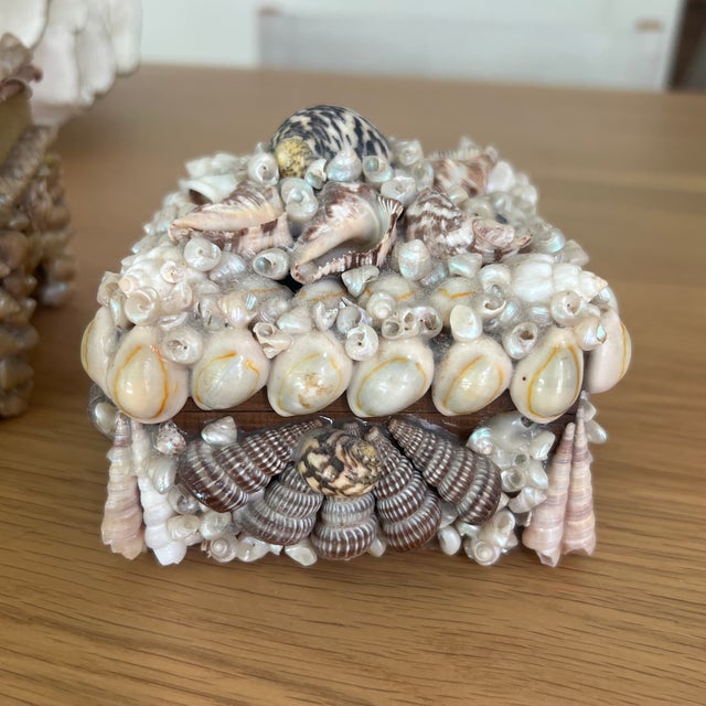 Vintage Mid Century Shell Encrusted Box