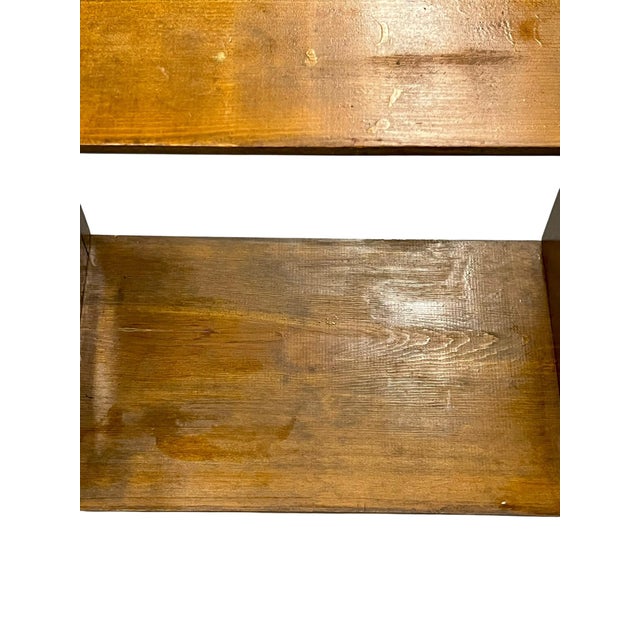 Vintage Arts and Crafts Style Carved Wood Rustic Folk Art Bench For Sale - Image 14 of 18