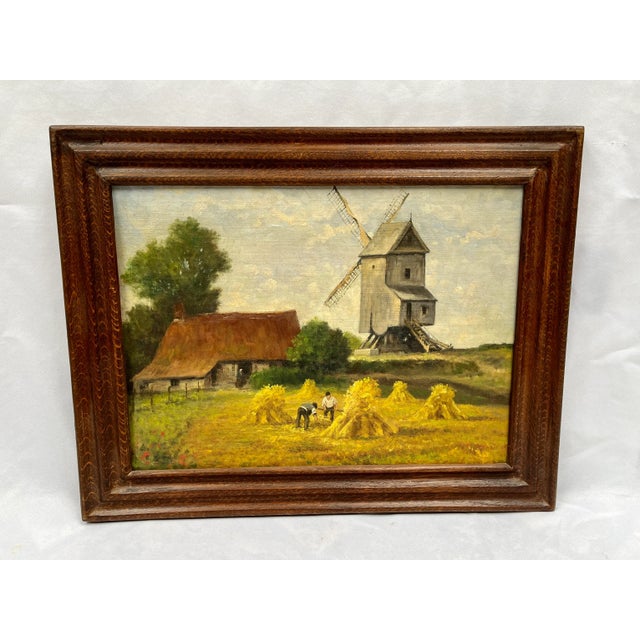 Vintage Belgian Signed Landscape Oil Painting For Sale - Image 12 of 12