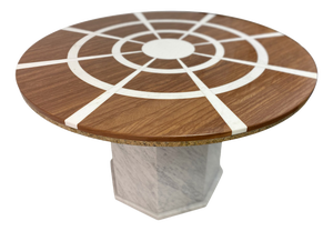 Vintage Red and White Marble Dining Table, 1970s