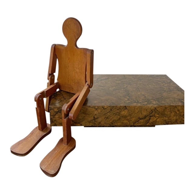 1970s Folk Art Articulated Wooden Man Chairish