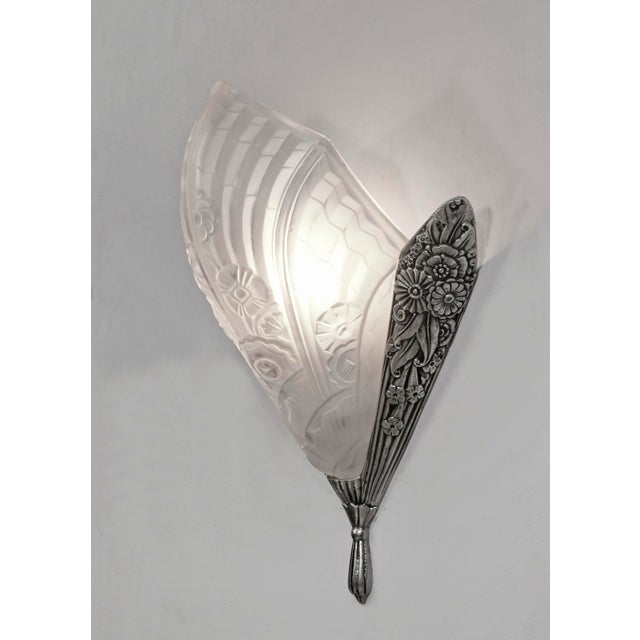 A Pair of French Art Deco Wall Sconces by Ejg Jean Gauthier 1920s France - 3 Pairs Available For Sale - Image 6 of 10