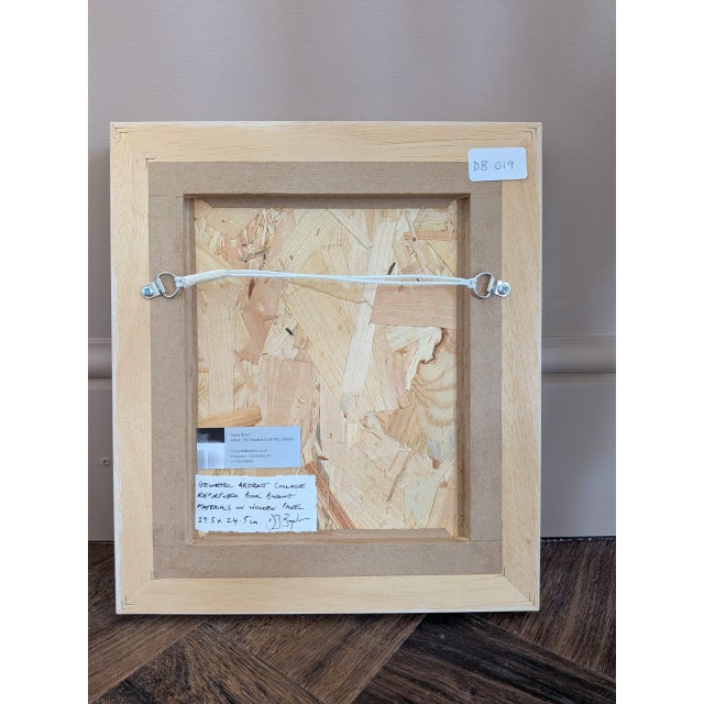 2026 Contemporary 'Geometric Collage 12 Squares' Original Mini Mixed Media Painting by British Artist Dave Boyd, Framed For Sale - Image 10 of 10