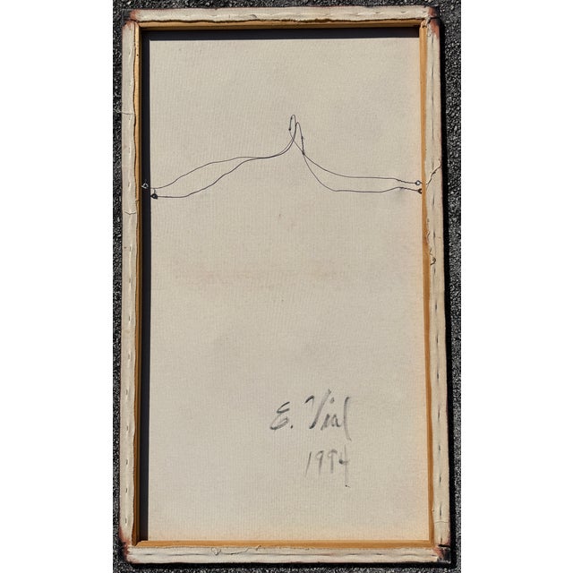 Red Traditional Turkish Rug Painting by E.Vial 1994 For Sale - Image 8 of 8
