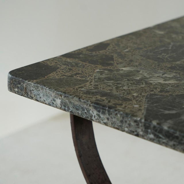 Art Deco Side Table in Wrought Iron and Marble, 1950s For Sale - Image 11 of 12