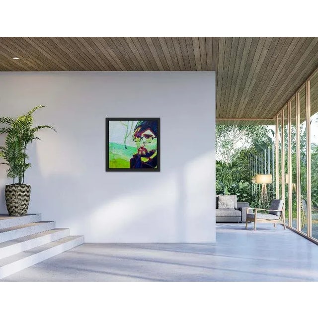 Modern Narratives — Original Portrait Original oil painting by L Haas, 24 x 24 unframed canvas, signed. Bold color and...