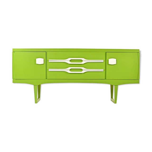 Green Lacquered Sideboard, 1970s For Sale - Image 6 of 6