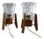 Mid-Century Czech Wood and Glass Table Lamps, 1970s, Set of 2 For Sale