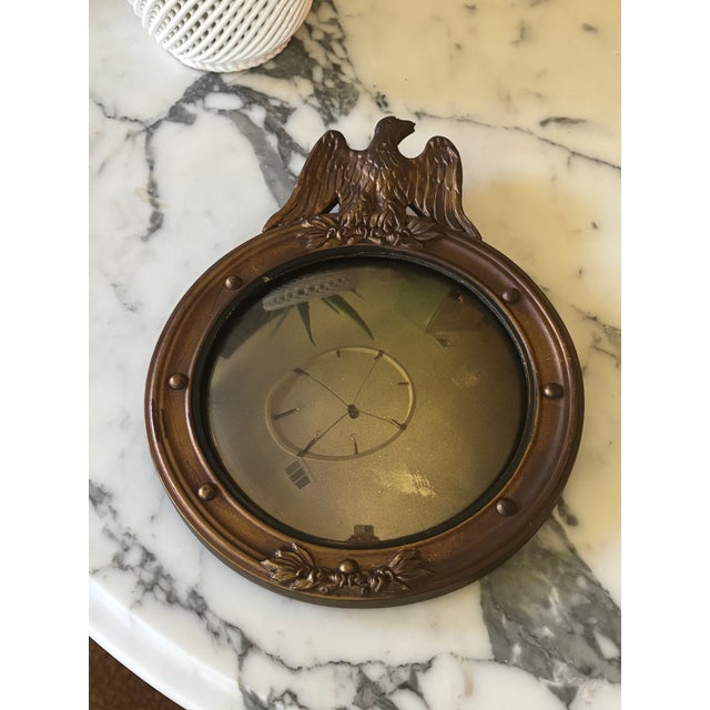Small Scale Antique Federal Revival Giltwood Eagle Convex Bullseye Mirror (#1 of 2 Listed) For Sale - Image 11 of 17