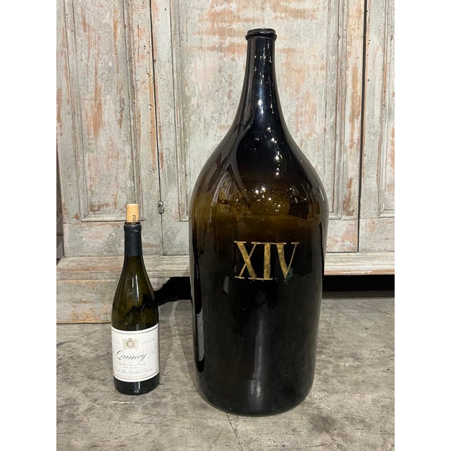 Large Antique French Hand Blown and Painted Wine Bottle, Normandy, Circa 1880s For Sale - Image 9 of 9