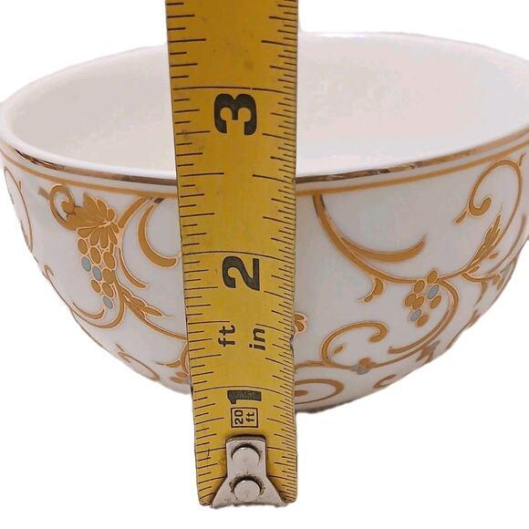 1970s Grace's Teaware Large Tea Cup & Saucer Blue Gold Paisely Floral Scrolls Regency For Sale - Image 14 of 16