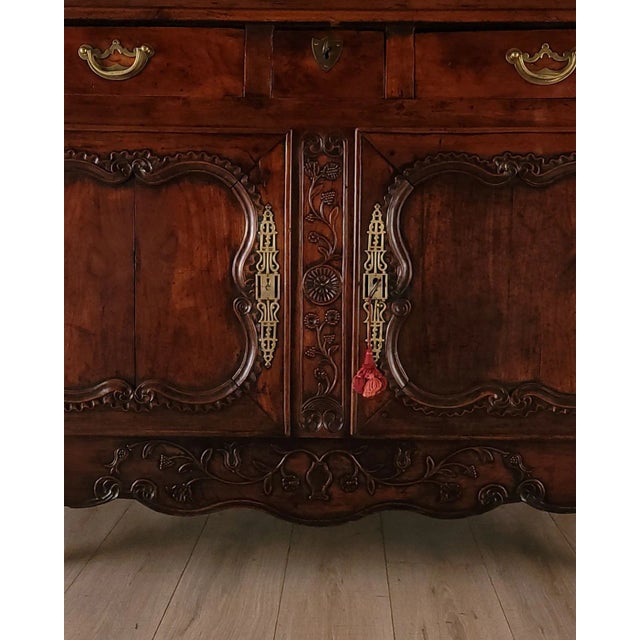 Normandy Walnut Buffet Deux Corps, France Circa 1780 For Sale - Image 10 of 12