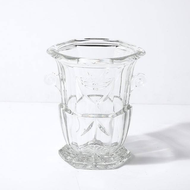 This exquisite Art Deco cut crystal ice bucket is a stunning example of early 20th-century French craftsmanship by...