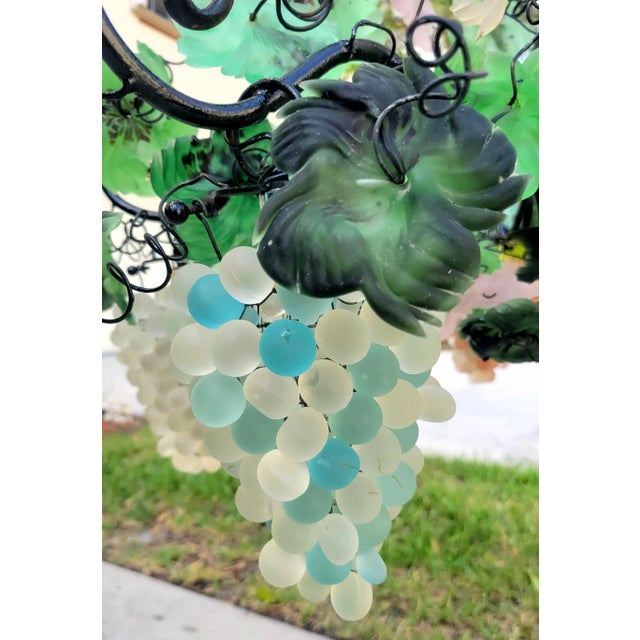 Rare Vintage Monumental Sized 9 Light Murano Glass Cesare Toso Colorful Grape Cluster Chandelier For Sale - Image 14 of 18