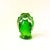 A vintage art glass owl. Vibrant green interior encased in clear glass with lovely controlled bubbles inside.