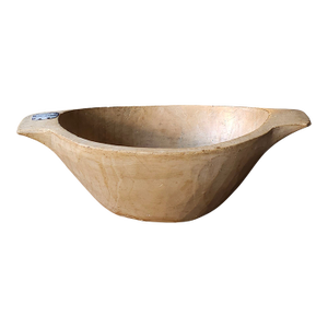 Late 19th Century Primitive Wooden Bowl With Tin Patch