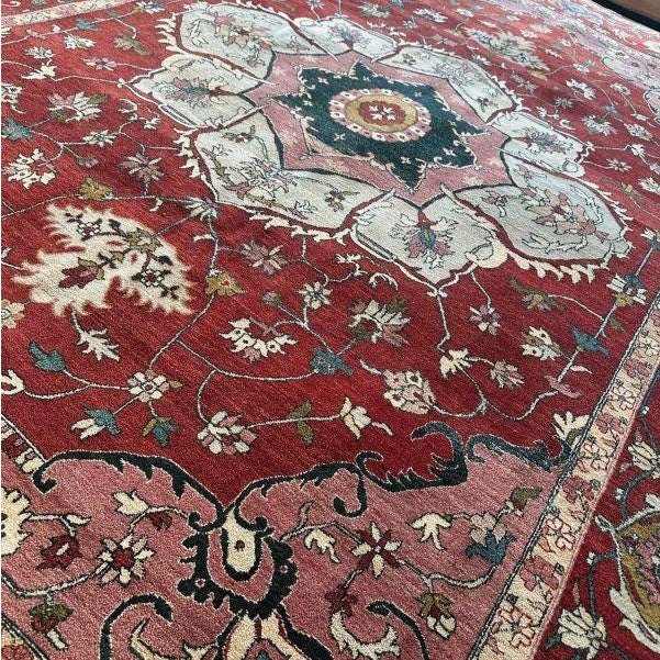 A Contemporary Turkish Rug Inspired by Serapi Design | 9x12 For Sale - Image 4 of 4