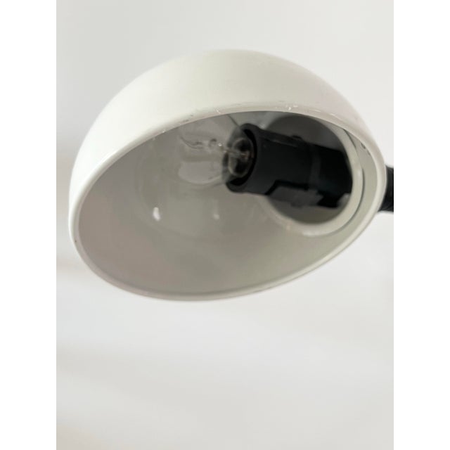 1980s Vintage White Metal Gooseneck Desk Lamp For Sale - Image 5 of 5