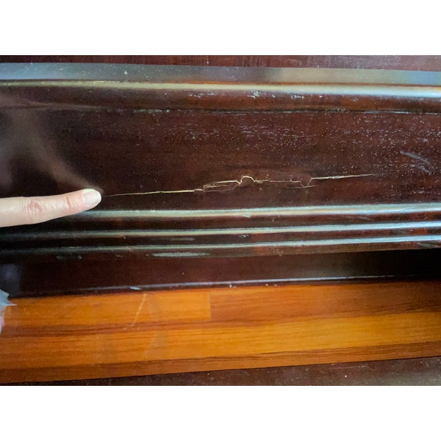 Carved Mahogony Four Poster Bed With Cane Headboard For Sale - Image 11 of 11