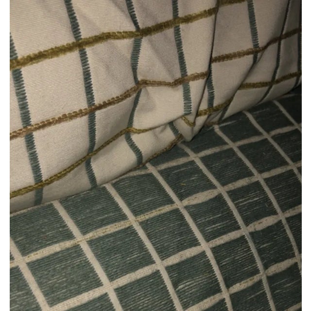 Cream & Green Check Fabric- By the Yard For Sale In New York - Image 6 of 7