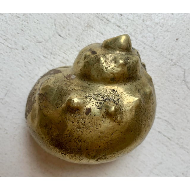 Mid-Century Modern 1950s Solid Sculptural Brass Shell, Italy For Sale - Image 3 of 9