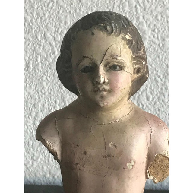 Tomlinson 18th C. Italian Carved Wood Figure For Sale - Image 4 of 5