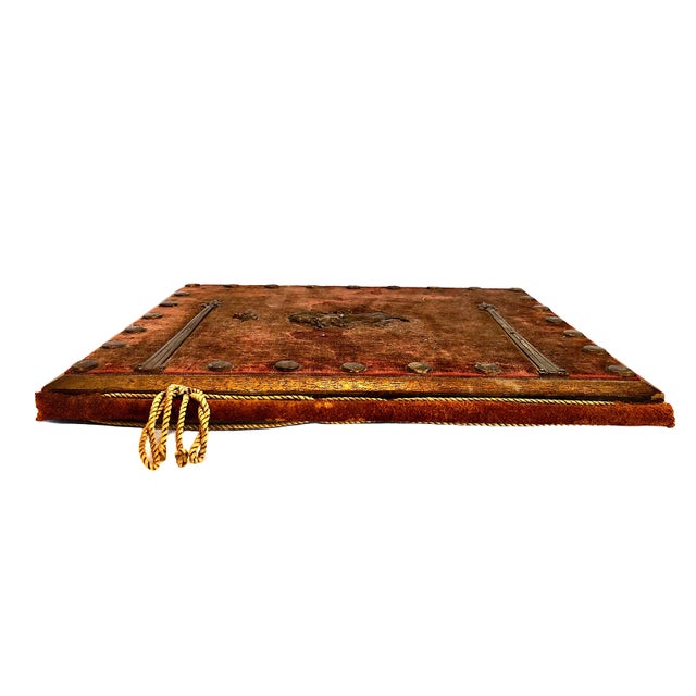 Gothic Gothic Revival Velvet-Covered Document Presentation Portfolio For Sale - Image 3 of 12