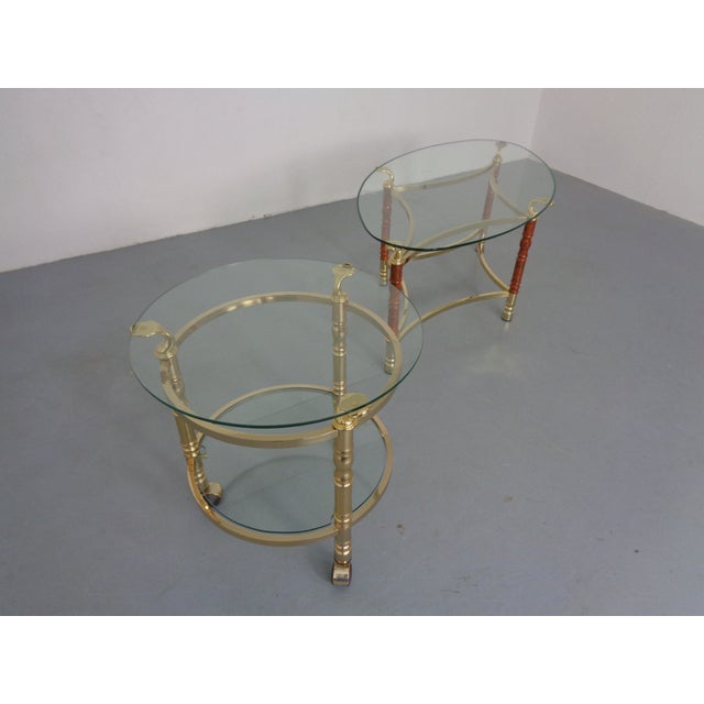 Hollywood Regency Glass Tables, Italy, 1970s, Set of 2 For Sale - Image 4 of 18
