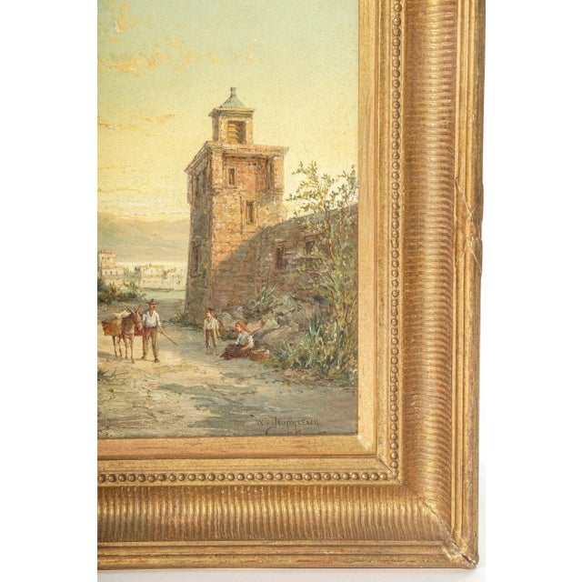 Impressionist 19th Century Signed Listed Artist Wm. R. Dommeson For Sale - Image 3 of 4
