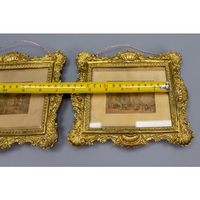 Antique French Rococo Style Gilt Bronze Picture Frames, 1890s, Set of 2 For Sale - Image 18 of 18