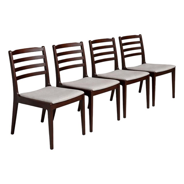 Danish Rosewood Ladder-Back Dining Chairs, Set of 4 For Sale