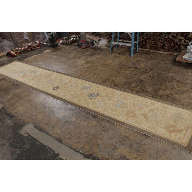 16th Century Antique 17th Century Chinese Ming Runner With Lotus & Peony Design - Rug & Kilim For Sale - Image 5 of 9