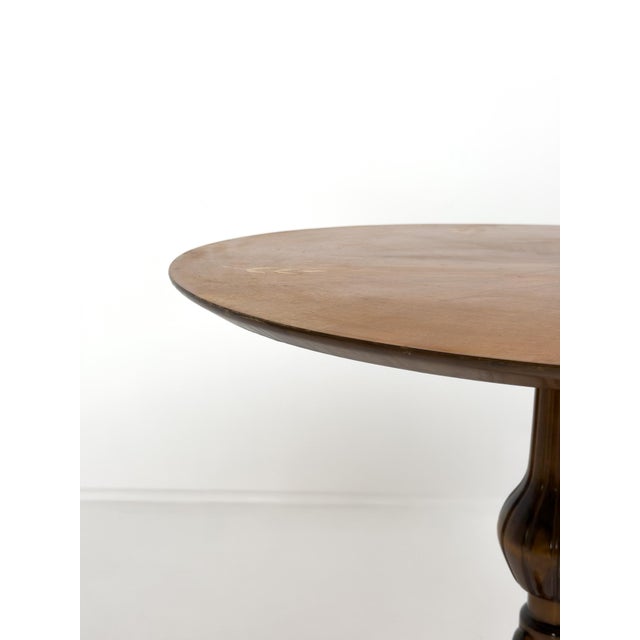 Swedish Grace Round Center Table with Floral Marquetry, Sweden, 1930s For Sale - Image 3 of 8