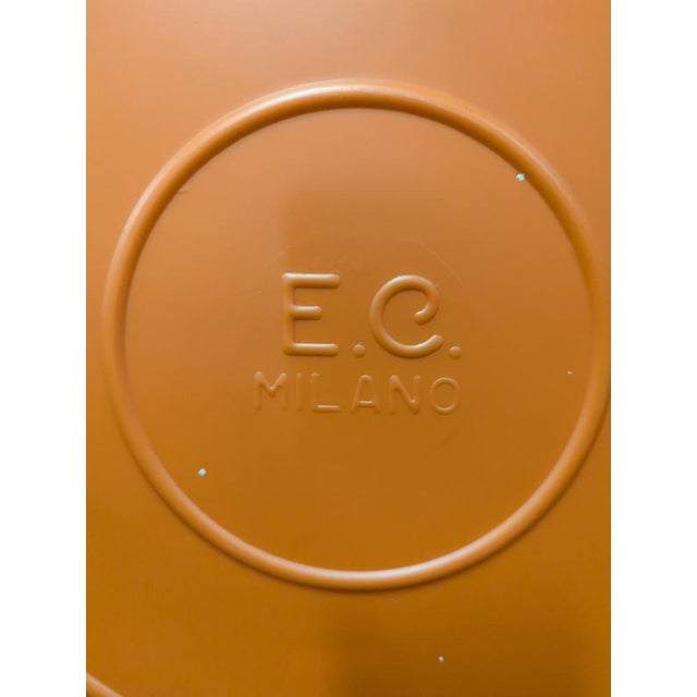 Pop Orange Round Mirror, 1970s For Sale - Image 4 of 5