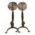Late 19th Century Arts and Crafts Filagree Brass Rosette Andirons For Sale
