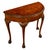 Wood Antique Mahogany Carved Chippendale Demi-Lune Queen Anne Game Console Table 1900 For Sale - Image 7 of 18