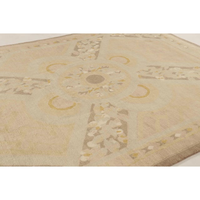 2020s Rug & Kilim's Plush Art Deco Style Rug in Mohair With Floral Designs in Beige For Sale - Image 5 of 10