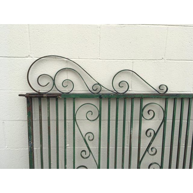 Art Nouveau Vintage /Antique Wrought Iron Garden Gate For Sale - Image 3 of 6
