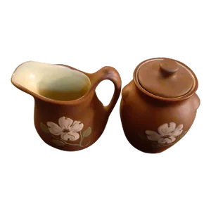 Vintage Pigeon Forge Pottery Tennessee Creamer & Sugar Set- 2 Pieces