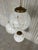 3-Globe Pendant Light in Marble-Patterned Glass and Brass, 1960s For Sale - Image 4 of 6