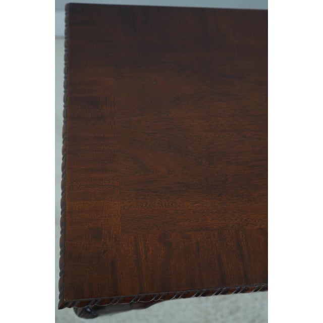Century Queen Anne Mahogany Banded Two Drawer Console Table For Sale - Image 14 of 17