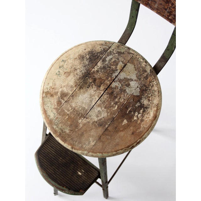 Early 20th Century Antique Industrial Drafting Chair With Step For Sale - Image 5 of 18