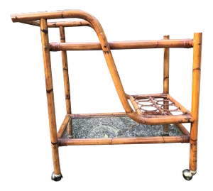 Mid-Century Bamboo Bar Cart