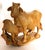 Brown Japanese Yellow Jasper Hardstone Carving of a Cow and Calf For Sale - Image 8 of 16