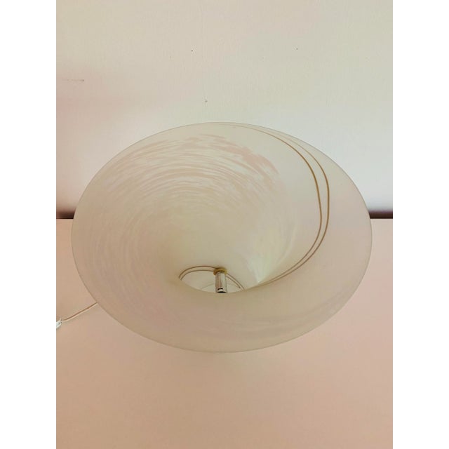 Gorgeous Murano Frosted Glass Table Lamp in Torchiere Style. Original electric, in great working condition. No chips or...